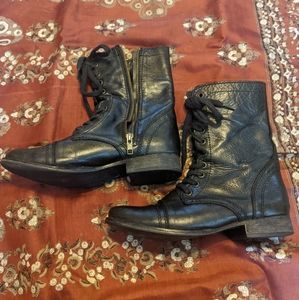 Steve Madden Leather Lace up and Zipper Boots